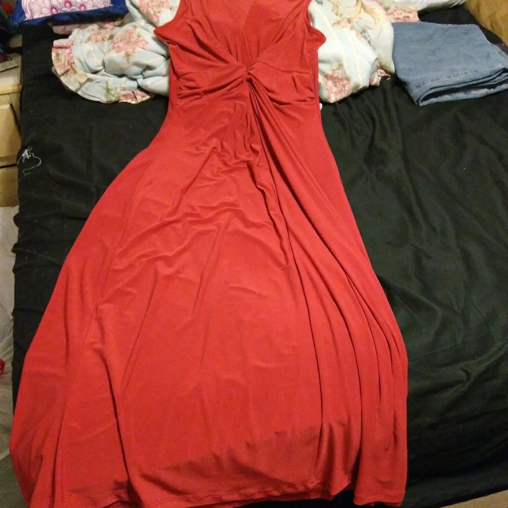 Iman red dress
